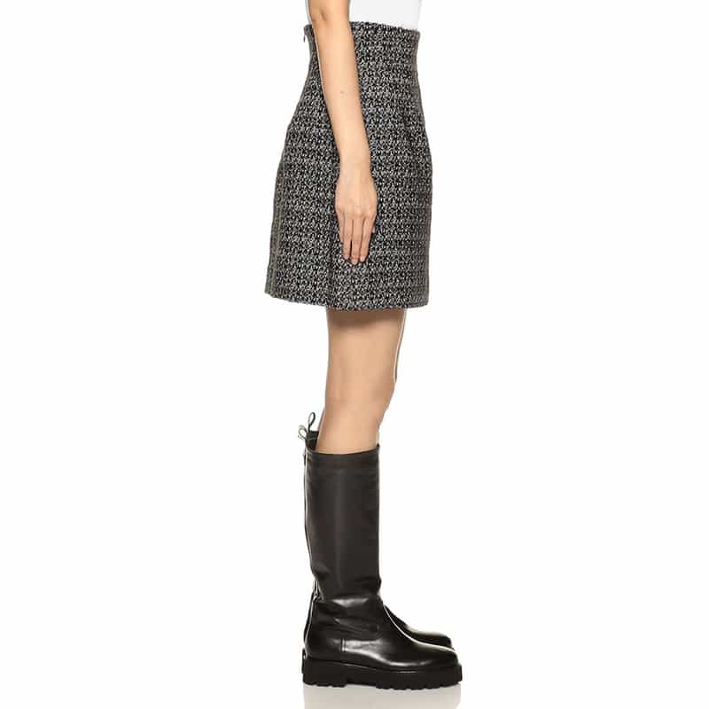 BARNEYS NEW YORK セットアップ ミックスツイード ミニスカート WHITE