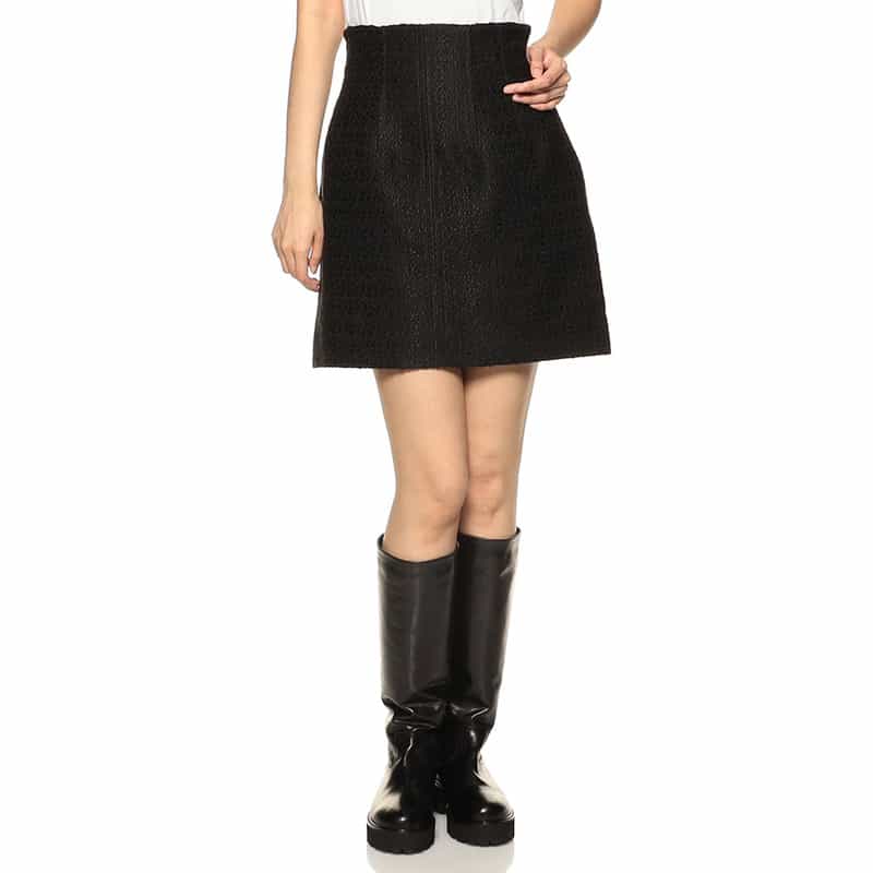 BARNEYS NEW YORK セットアップ ミックスツイード ミニスカート BLACK