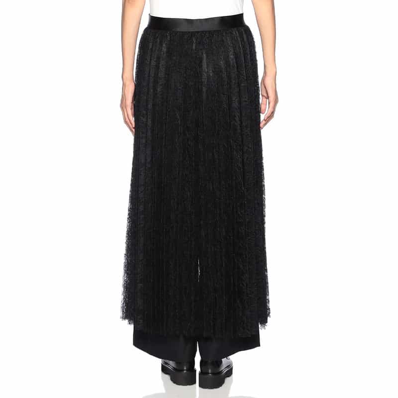 BARNEYS NEW YORK シアー レース ロングスカート BLACK