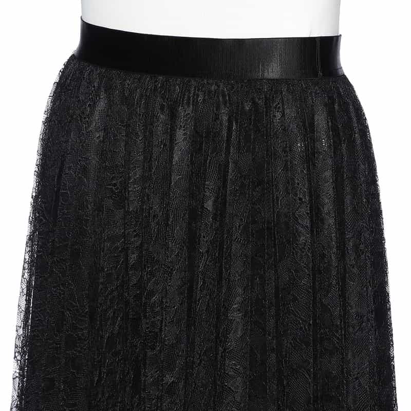 BARNEYS NEW YORK シアー レース ロングスカート BLACK
