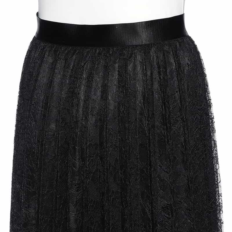 BARNEYS NEW YORK シアー レース ロングスカート BLACK