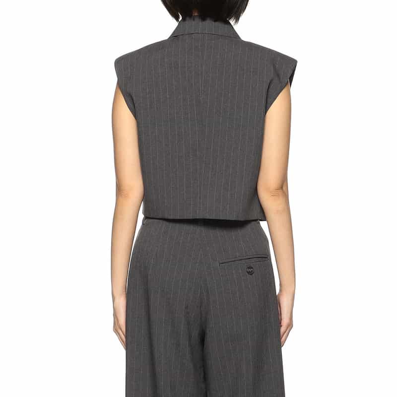 BARNEYS NEW YORK セットアップ ピンストライプ柄 ショートベスト DARK GRAY