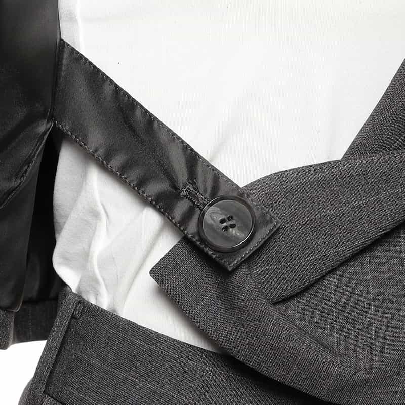 BARNEYS NEW YORK セットアップ ピンストライプ柄 ショートベスト DARK GRAY