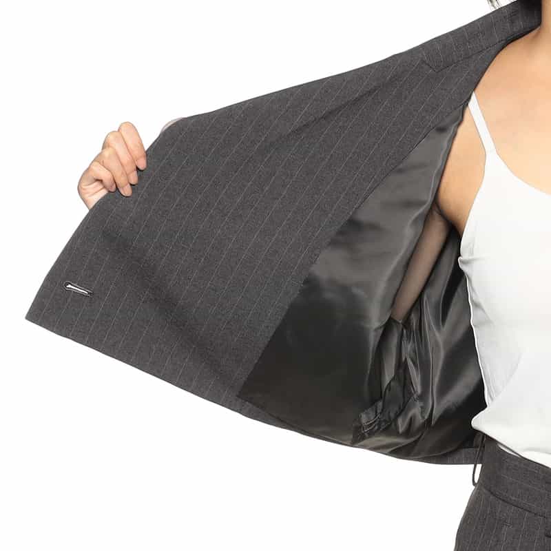 BARNEYS NEW YORK セットアップ ピンストライプ柄 ショートベスト DARK GRAY