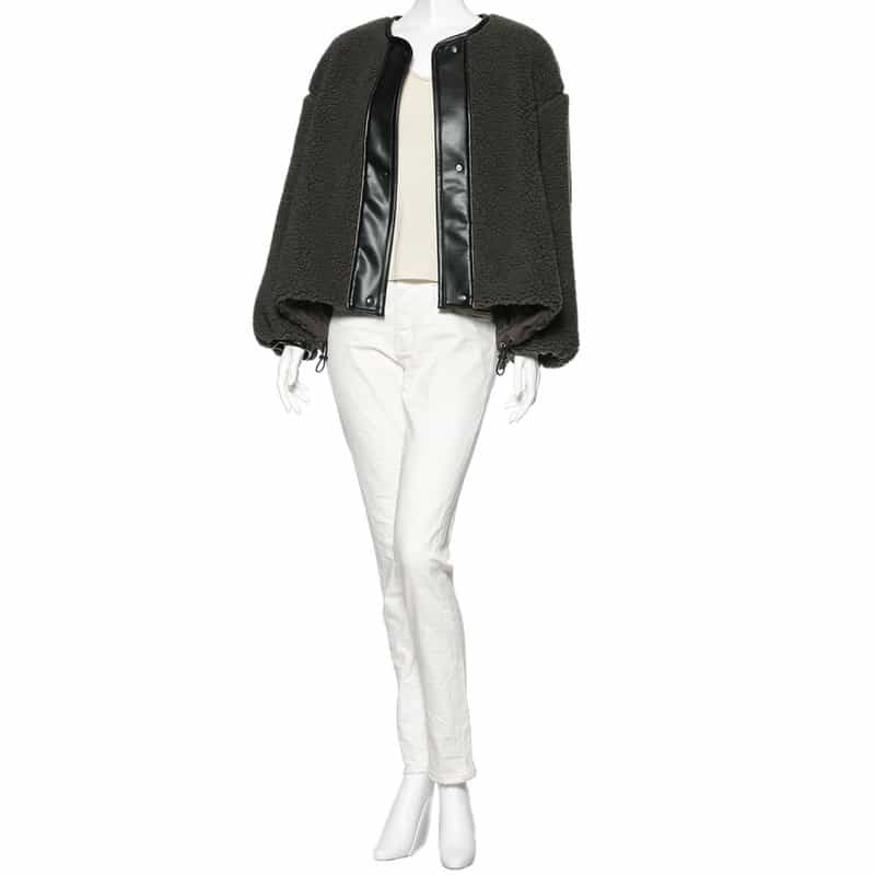 BARNEYS NEW YORK ボア ショートブルゾン WHITE
