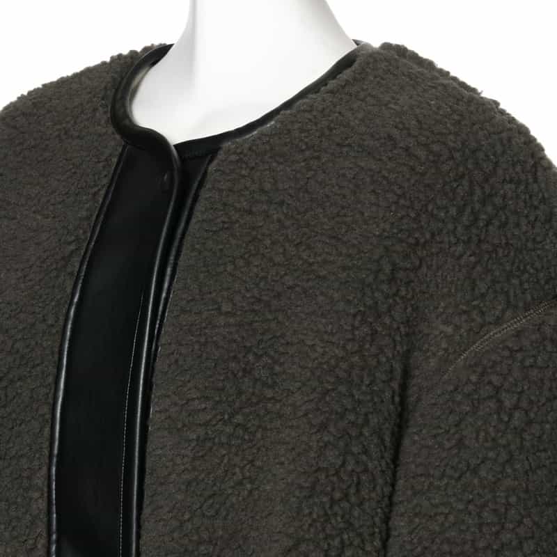 BARNEYS NEW YORK ボア ショートブルゾン WHITE
