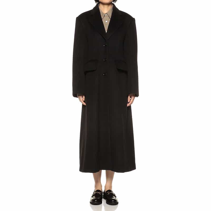 BARNEYS NEW YORK バックコンシャス ロングコート BLACK