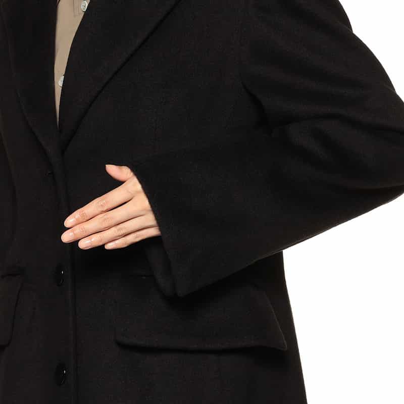 BARNEYS NEW YORK バックコンシャス ロングコート BLACK