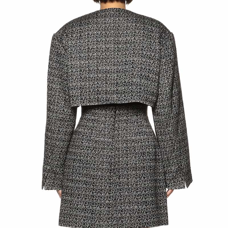 BARNEYS NEW YORK セットアップ ミックスツイード ショートジャケット WHITE