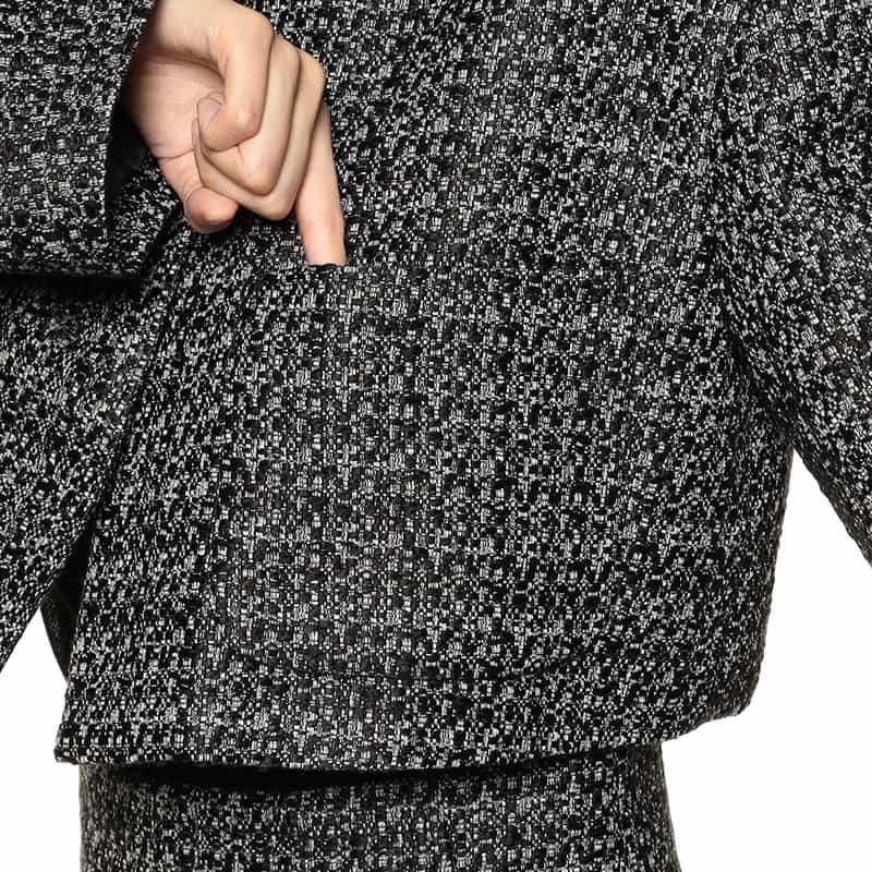 BARNEYS NEW YORK セットアップ ミックスツイード ショートジャケット WHITE