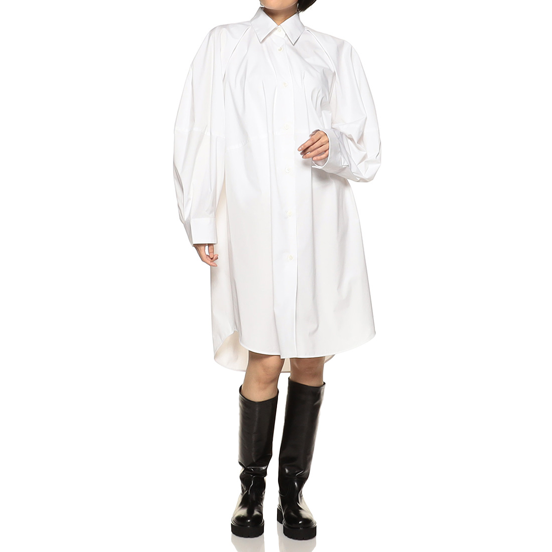 ロングスリーブ ショート シャツドレス