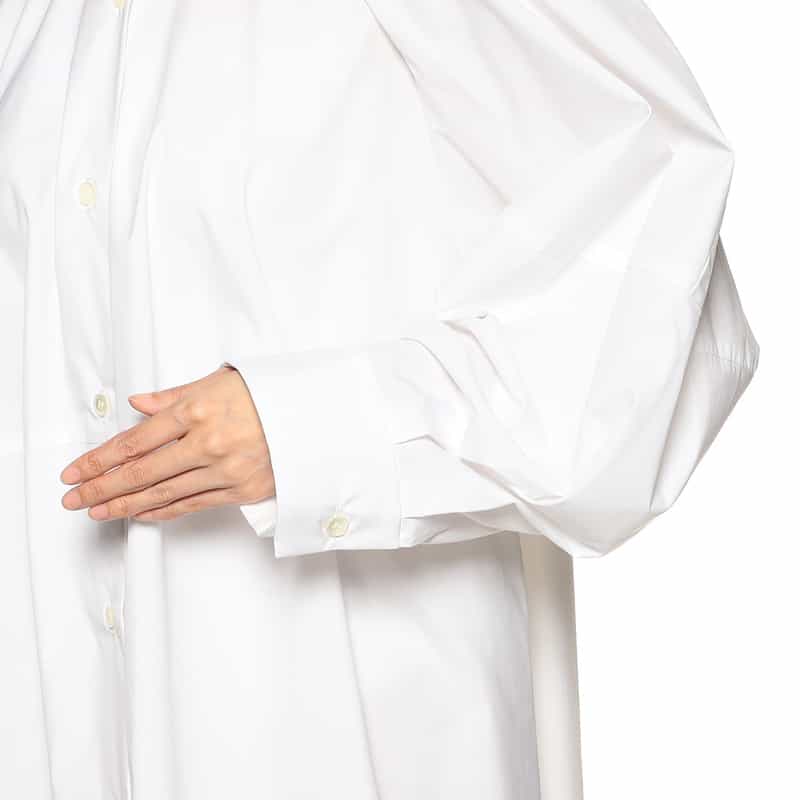 BARNEYS NEW YORK ロングスリーブ ショート シャツドレス WHITE