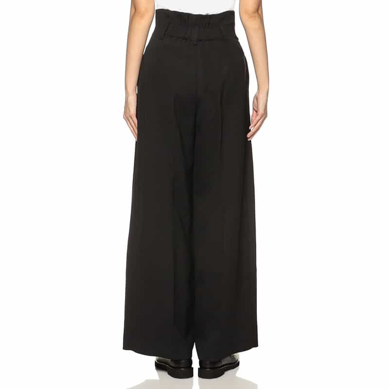 BARNEYS NEW YORK ハイウエスト ボリュームタック ワイドパンツ BLACK
