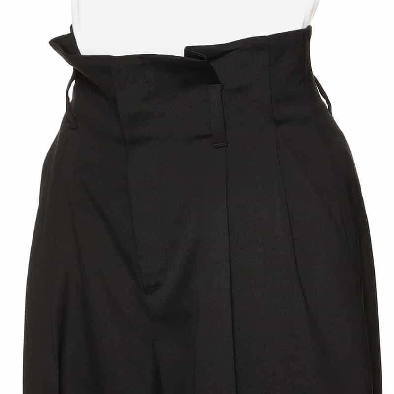 BARNEYS NEW YORK ハイウエスト ボリュームタック ワイドパンツ BLACK