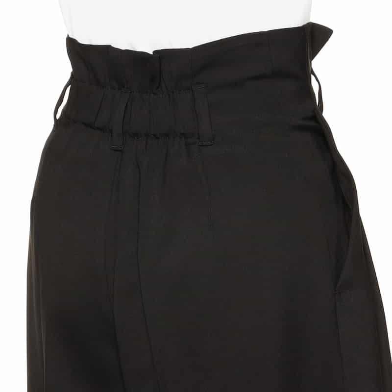 BARNEYS NEW YORK ハイウエスト ボリュームタック ワイドパンツ BLACK