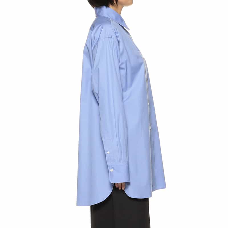 BARNEYS NEW YORK レギュラーカラー ロングシャツ BLUE