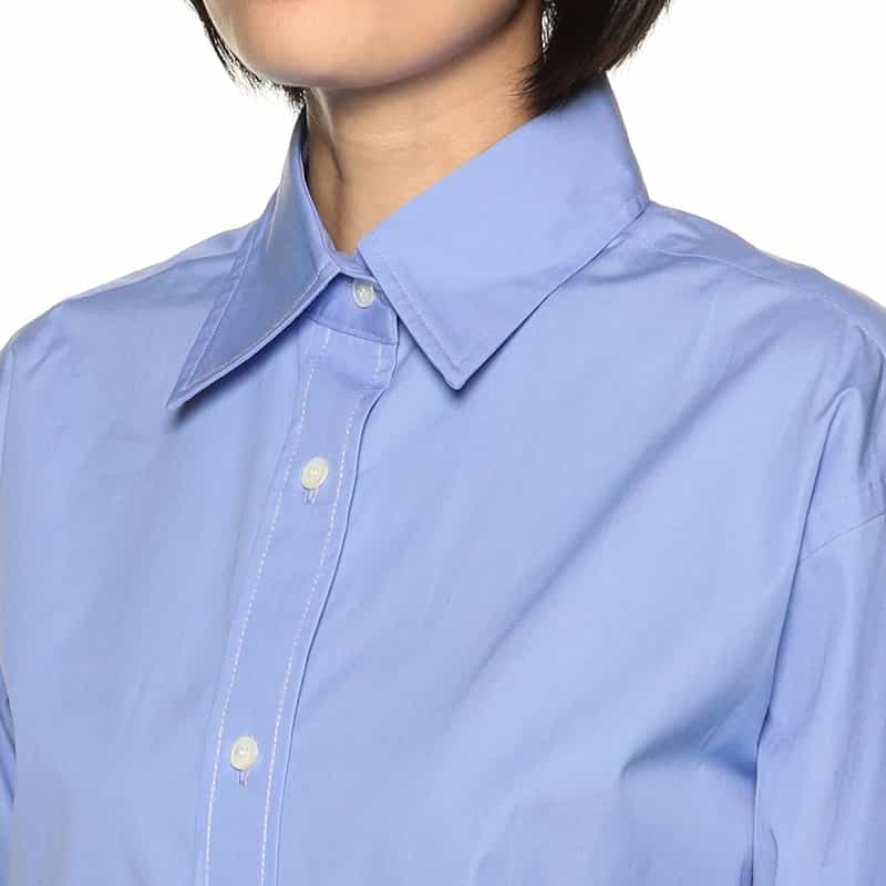 BARNEYS NEW YORK レギュラーカラー ロングシャツ BLUE