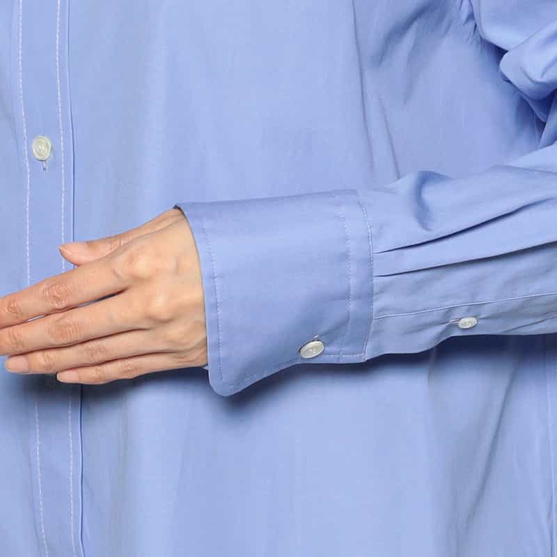 BARNEYS NEW YORK レギュラーカラー ロングシャツ BLUE