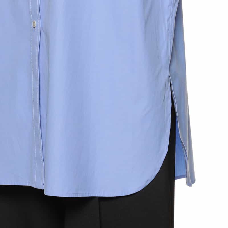 BARNEYS NEW YORK レギュラーカラー ロングシャツ BLUE