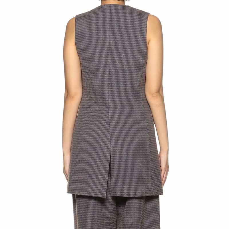 BARNEYS NEW YORK セットアップ ツイードロングジレ ORANGE