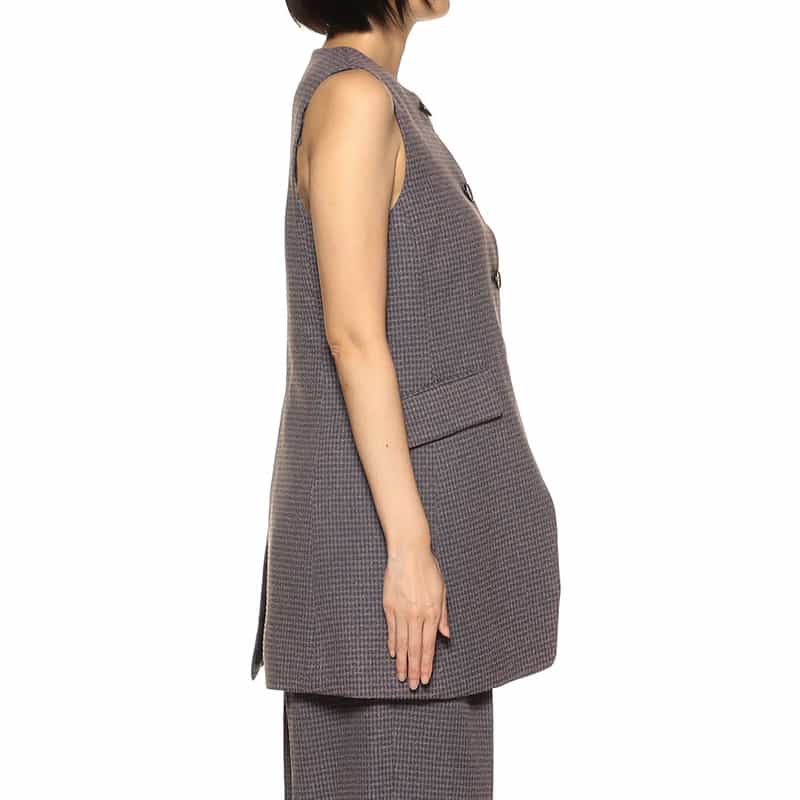 BARNEYS NEW YORK セットアップ ツイードロングジレ ORANGE