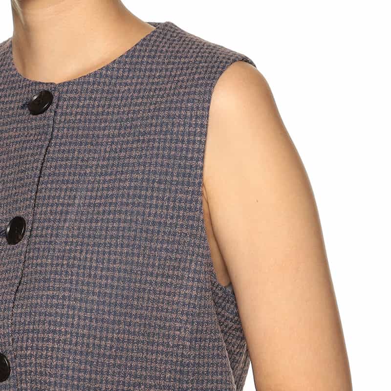 BARNEYS NEW YORK セットアップ ツイードロングジレ ORANGE