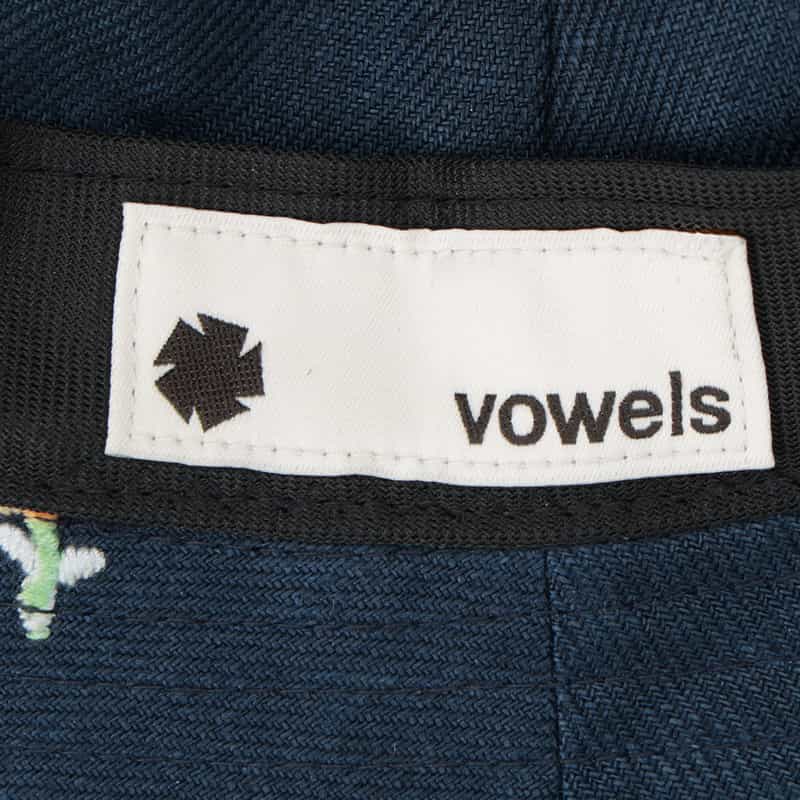 VOWELS フラワー刺繍 バケットハット NAVY