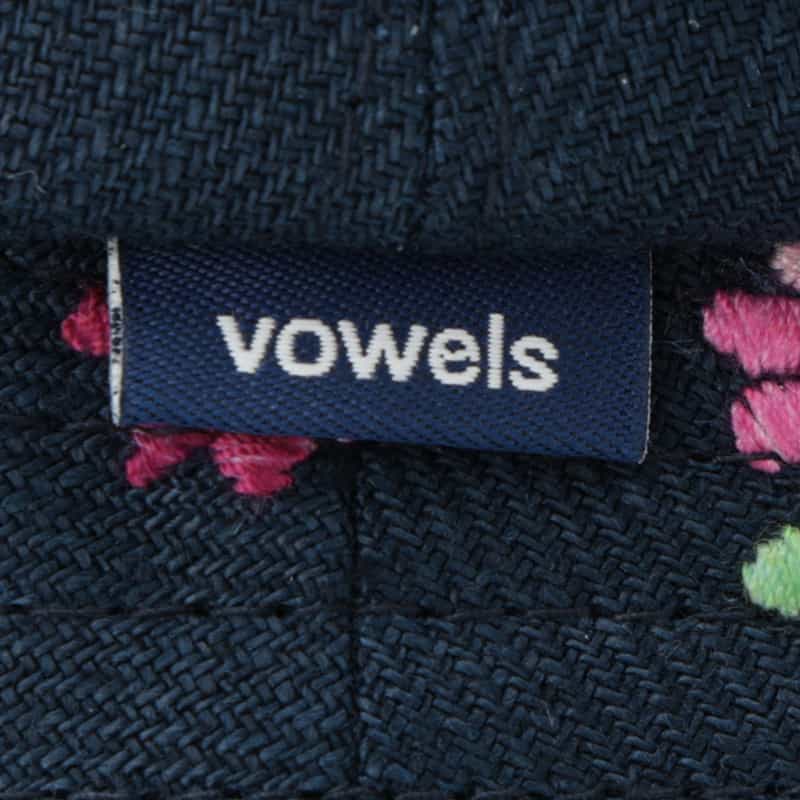 VOWELS フラワー刺繍 バケットハット NAVY