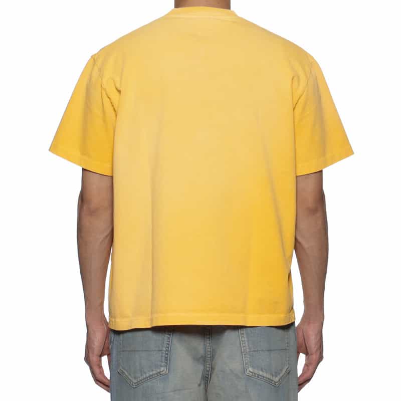 VOWELS ヴィンテージ加工プリントTシャツ YELLOW