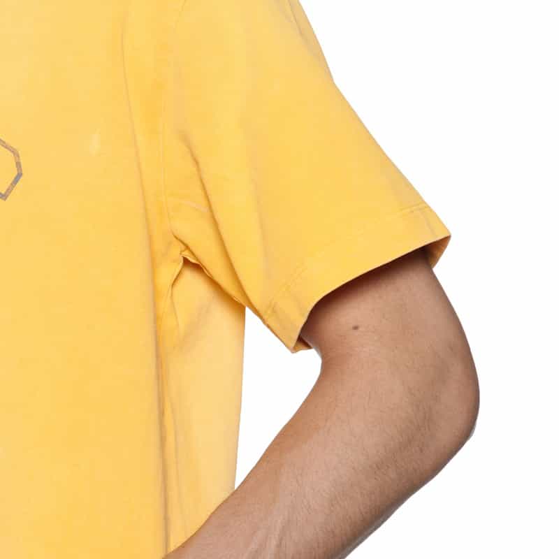 VOWELS ヴィンテージ加工プリントTシャツ YELLOW