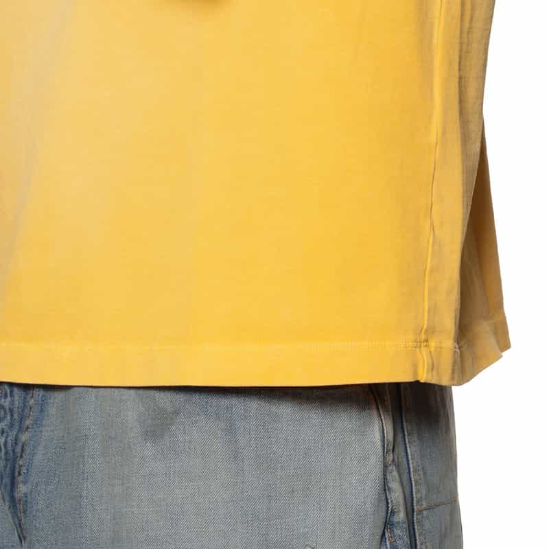 VOWELS ヴィンテージ加工プリントTシャツ YELLOW