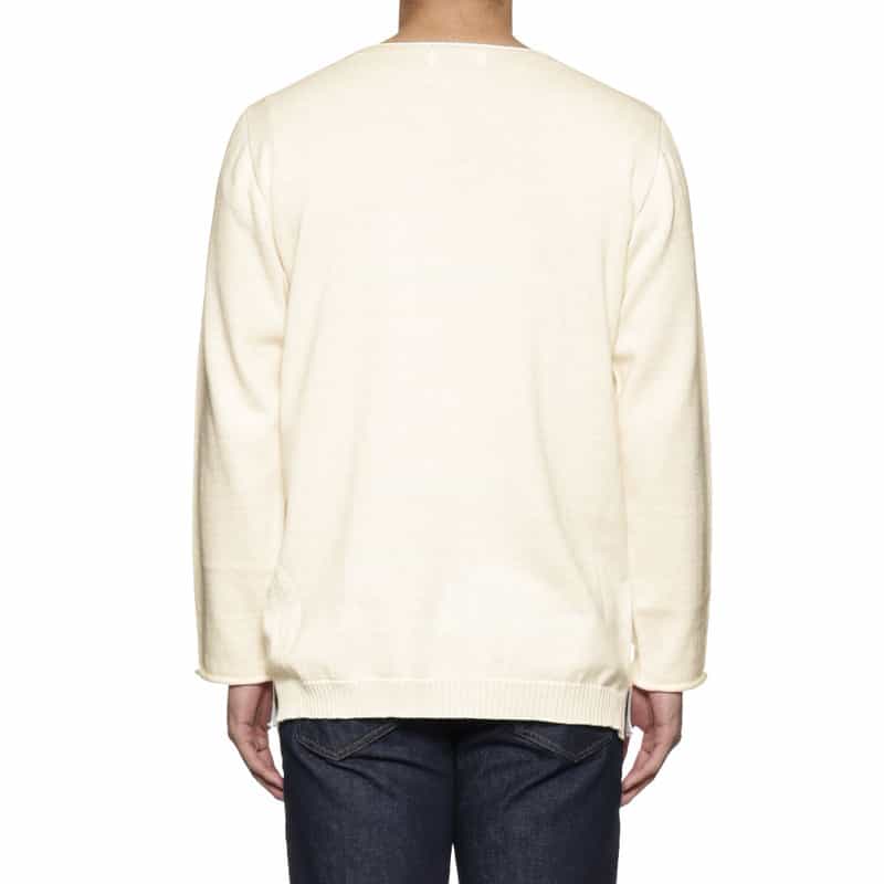 YOHJI YAMAMOTO コットンカシミヤ クルーネックニットプルオーバー IVORY