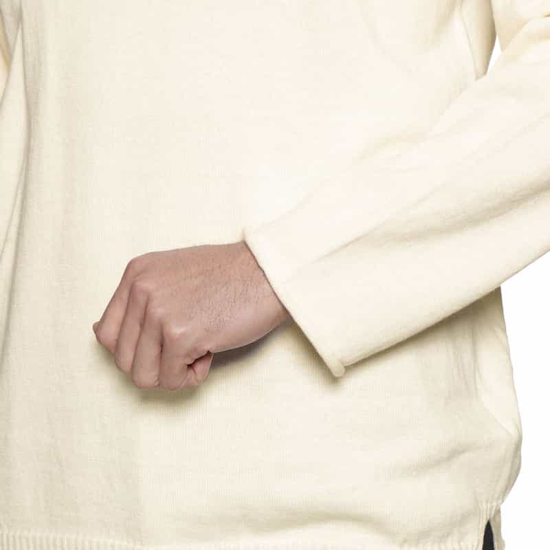 YOHJI YAMAMOTO コットンカシミヤ クルーネックニットプルオーバー IVORY