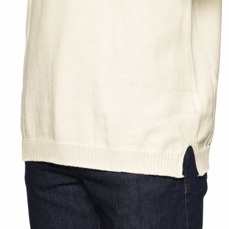 YOHJI YAMAMOTO コットンカシミヤ クルーネックニットプルオーバー IVORY