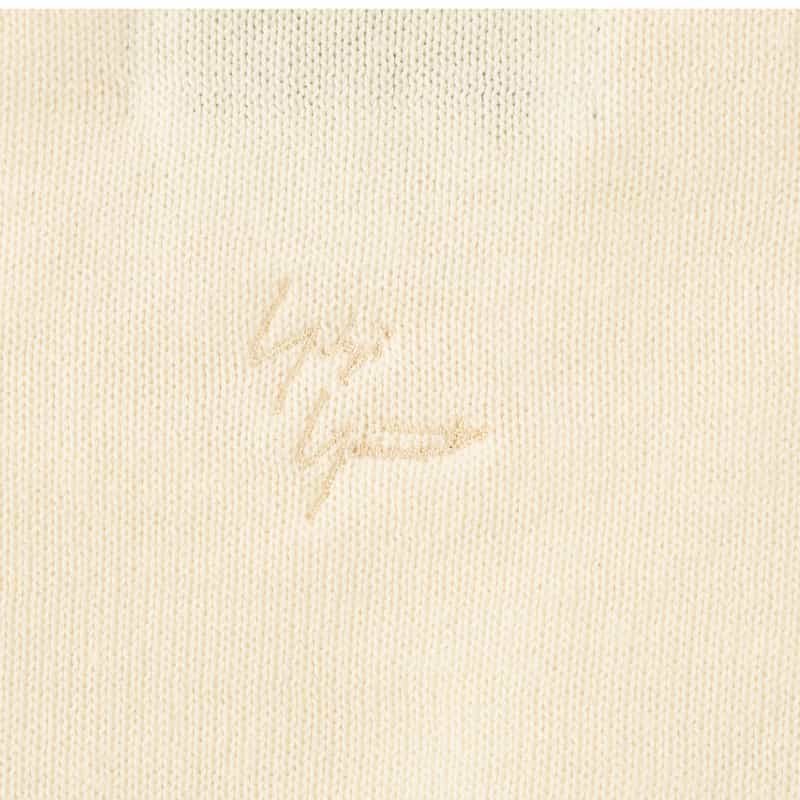 YOHJI YAMAMOTO コットンカシミヤ クルーネックニットプルオーバー IVORY