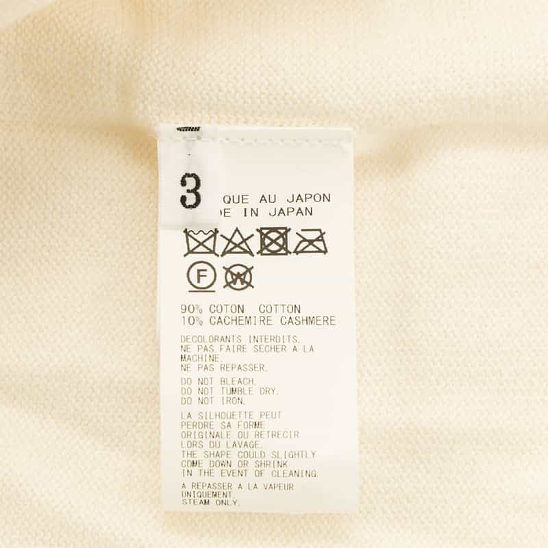 YOHJI YAMAMOTO コットンカシミヤ クルーネックニットプルオーバー IVORY