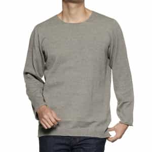 コットンカシミヤ クルーネックニットプルオーバー