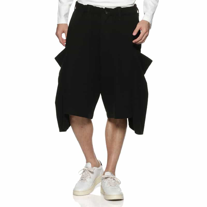 YOHJI YAMAMOTO サイドビッグポケット ショートパンツ BLACK