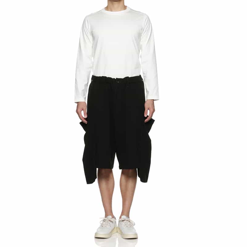 YOHJI YAMAMOTO サイドビッグポケット ショートパンツ BLACK