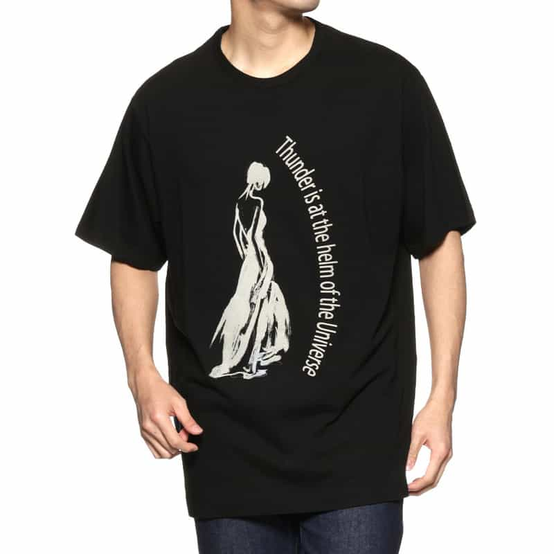 YOHJI YAMAMOTO プリントTシャツ BLACK