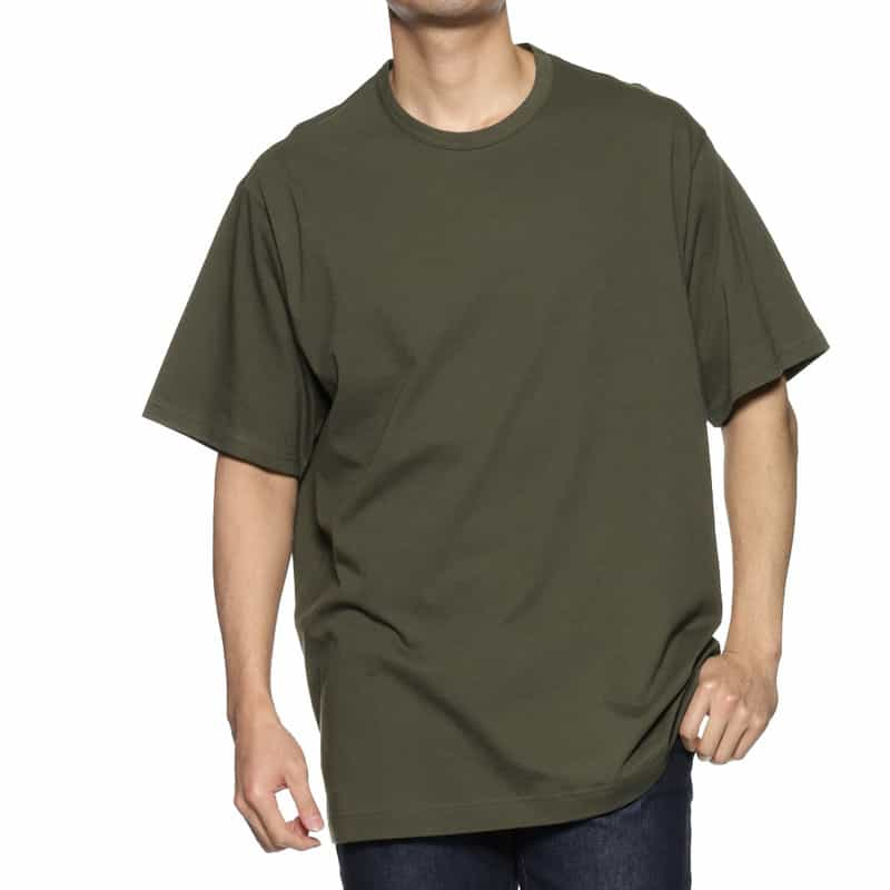 YOHJI YAMAMOTO ペプラム プリントロゴTシャツ OLIVE