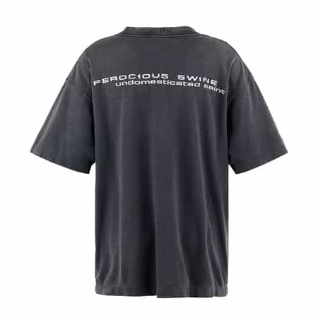 SAINT Mxxxxxx ウォッシュ加工のブラックプリントTシャツ Lサイズ SAINT Mxxxxxx セントマイケル サイズ:L 24AW SM-YS1-0000-004