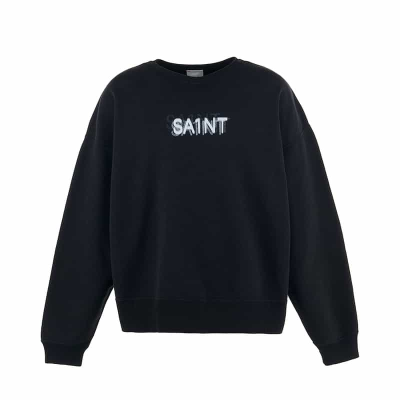 SAINT MXXXXXX ヴィンテージ加工スエットプルオーバー BLACK