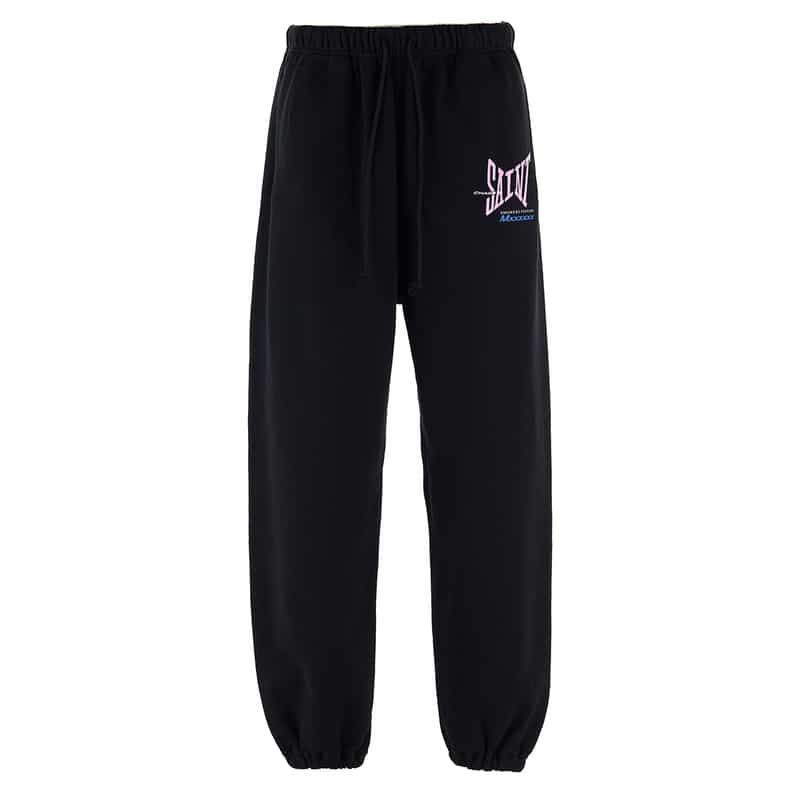 SAINT MXXXXXX SAINT MXXXXXX＜セント マイケル＞ヴィンテージ加工スウェットパンツ BLACK