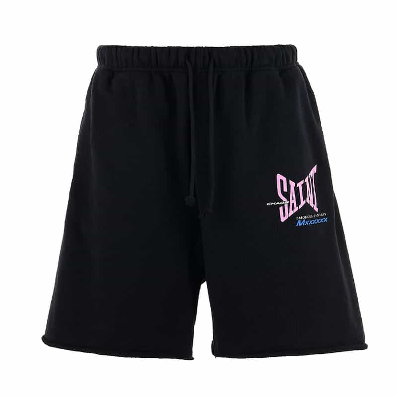 SAINT MXXXXXX SAINT MXXXXXX＜セント マイケル＞ヴィンテージ加工スウェットショーツ BLACK