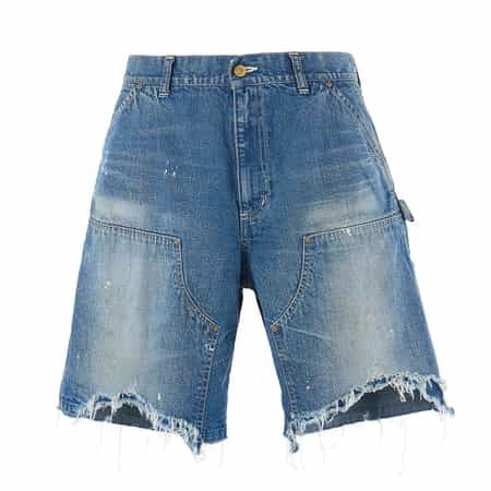 【サイズL】saint mxxxxxx デニムショーツ　リジット SAINT Mxxxxxx DOUBLE KNEE SHORTS デニムショーツ RIGID BLU
