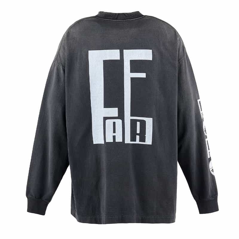 SAINT MXXXXXX SAINT MXXXXXX＜セント マイケル＞ヴィンテージ加工プリントロングスリーブTシャツ BLACK