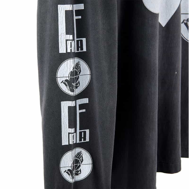 SAINT MXXXXXX SAINT MXXXXXX＜セント マイケル＞ヴィンテージ加工プリントロングスリーブTシャツ BLACK