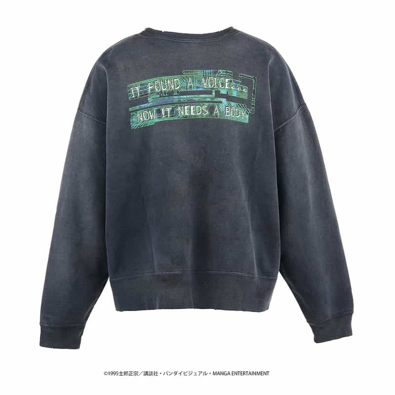 SAINT MXXXXXX SAINT MXXXXXX＜セント マイケル＞ヴィンテージ加工スウェットプルオーバー BLACK