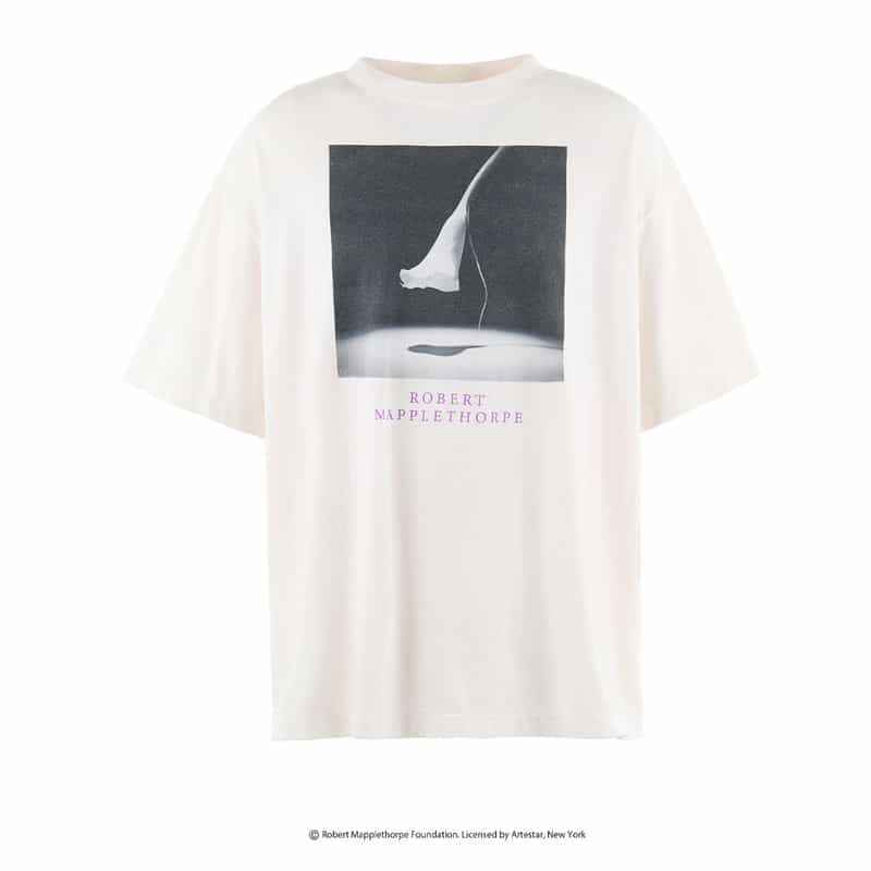 SAINT MXXXXXX ヴィンテージ加工プリントTシャツ WHITE